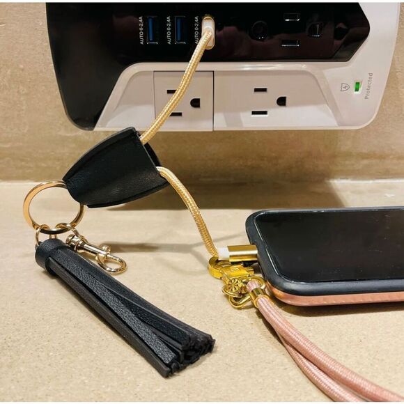 POWER UP IN STYLE - Smartphone Key Chain USB/iPhone Charging Cable w/Tassel. - Picture 3 of 16